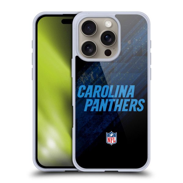 NFL Carolina Panthers Logo Blur Soft Gel Case for Apple iPhone 16 Pro