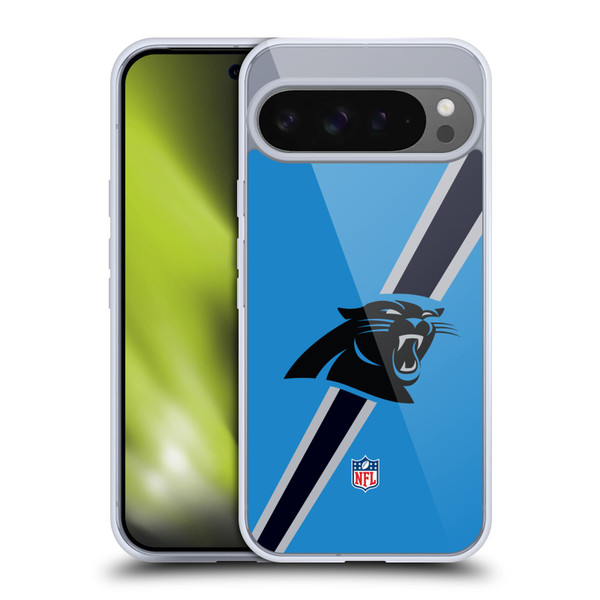 NFL Carolina Panthers Logo Stripes Soft Gel Case for Google Pixel 9 Pro XL