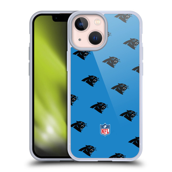 NFL Carolina Panthers Artwork Patterns Soft Gel Case for Apple iPhone 13 Mini