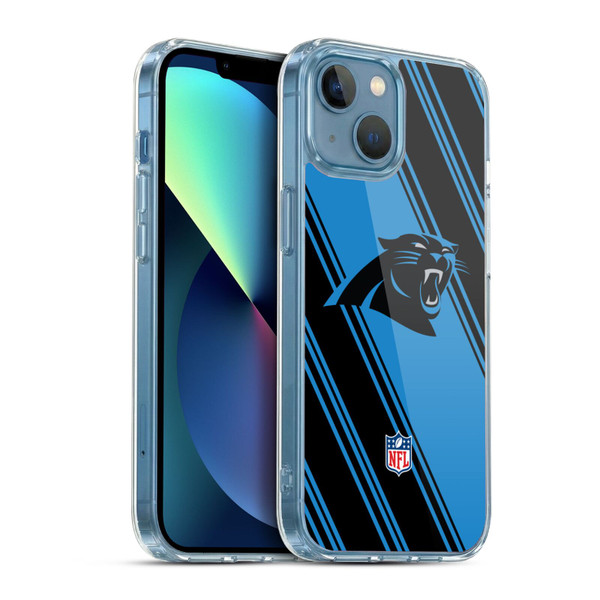 NFL Carolina Panthers Artwork Stripes Soft Gel Case for Apple iPhone 13 Mini & MagSafe