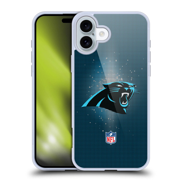 NFL Carolina Panthers Artwork LED Soft Gel Case for Apple iPhone 16 Plus