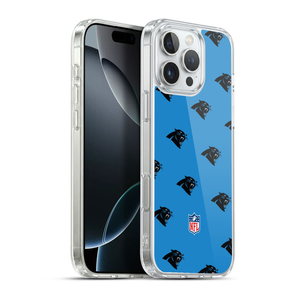 NFL Carolina Panthers Artwork Patterns Soft Gel Case for Apple iPhone 16 Pro Max & MagSafe