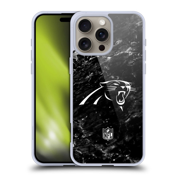 NFL Carolina Panthers Artwork Marble Soft Gel Case for Apple iPhone 16 Pro Max