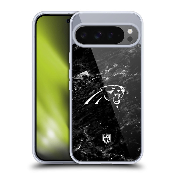 NFL Carolina Panthers Artwork Marble Soft Gel Case for Google Pixel 9 Pro XL