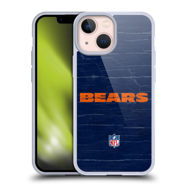 NFL Chicago Bears Logo Distressed Look Soft Gel Case for Apple iPhone 13 Mini