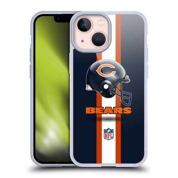 NFL Chicago Bears Logo Helmet Soft Gel Case for Apple iPhone 13 Mini