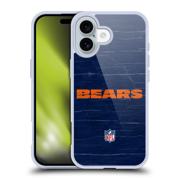 NFL Chicago Bears Logo Distressed Look Soft Gel Case for Apple iPhone 16 NFL Chicago Bears Logo Distressed Look Soft Gel Case for Apple iPhone 16