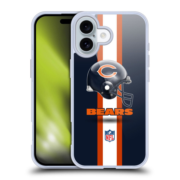 NFL Chicago Bears Logo Helmet Soft Gel Case for Apple iPhone 16