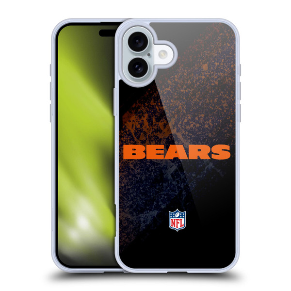 NFL Chicago Bears Logo Blur Soft Gel Case for Apple iPhone 16 Plus