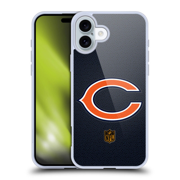 NFL Chicago Bears Logo Football Soft Gel Case for Apple iPhone 16 Plus