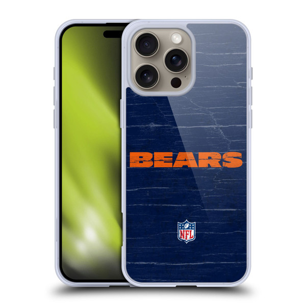 NFL Chicago Bears Logo Distressed Look Soft Gel Case for Apple iPhone 16 Pro Max