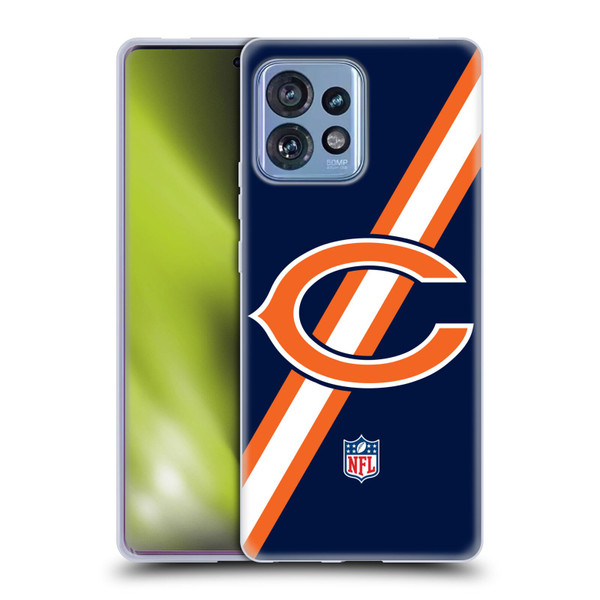NFL Chicago Bears Logo Stripes Soft Gel Case for Motorola Moto Edge 40 Pro