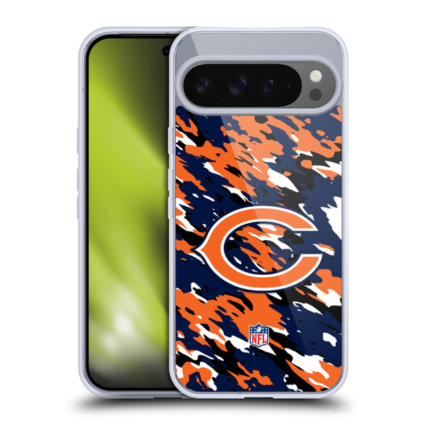 NFL Chicago Bears Logo Camou Soft Gel Case for Google Pixel 9 Pro XL