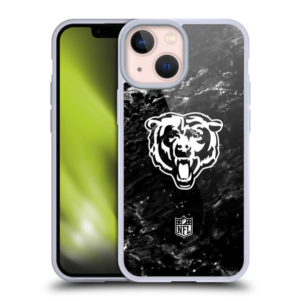 NFL Chicago Bears Artwork Marble Soft Gel Case for Apple iPhone 13 Mini