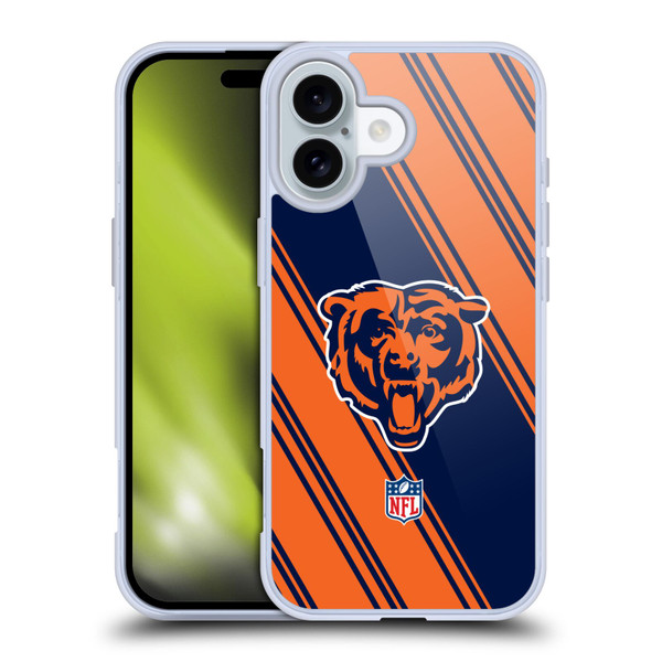 NFL Chicago Bears Artwork Stripes Soft Gel Case for Apple iPhone 16