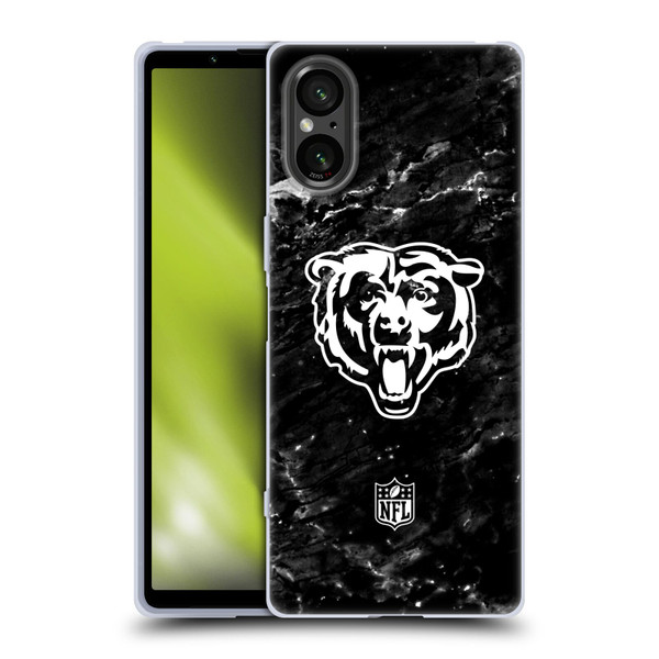 NFL Chicago Bears Artwork Marble Soft Gel Case for Sony Xperia 5 V 5G