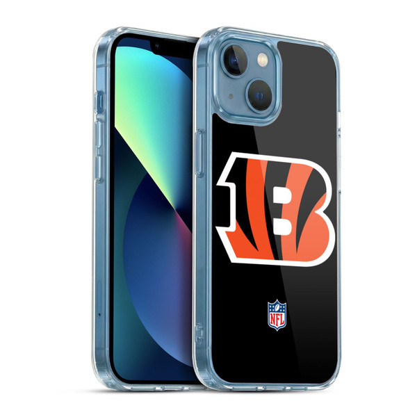 NFL Cincinnati Bengals Logo Plain Soft Gel Case for Apple iPhone 13 Mini & MagSafe