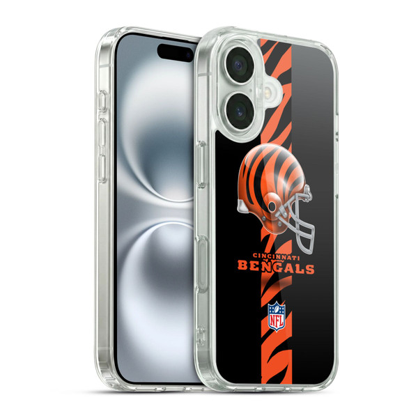 NFL Cincinnati Bengals Logo Helmet Soft Gel Case for Apple iPhone 16 & MagSafe