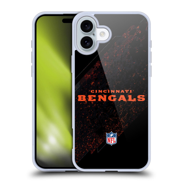 NFL Cincinnati Bengals Logo Blur Soft Gel Case for Apple iPhone 16 Plus