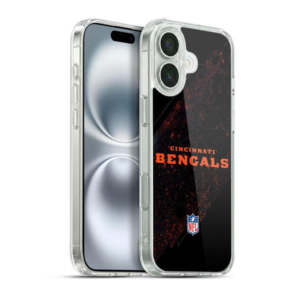 NFL Cincinnati Bengals Logo Blur Soft Gel Case for Apple iPhone 16 Plus & MagSafe