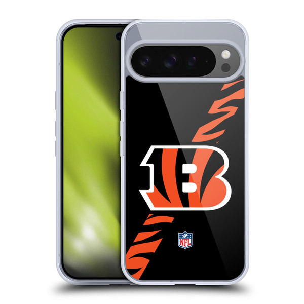 NFL Cincinnati Bengals Logo Stripes Soft Gel Case for Google Pixel 9 Pro XL