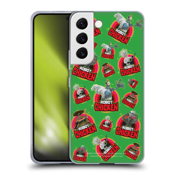 Robot Chicken Graphics Icons Soft Gel Case for Samsung Galaxy S22 5G