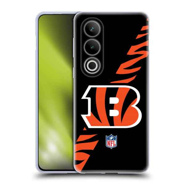 NFL Cincinnati Bengals Logo Stripes Soft Gel Case for OPPO OnePlus Ace 3V 5G