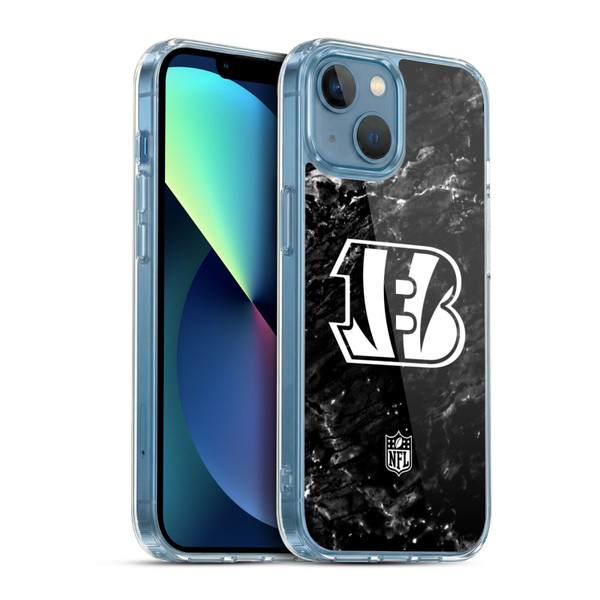 NFL Cincinnati Bengals Artwork Marble Soft Gel Case for Apple iPhone 13 Mini & MagSafe