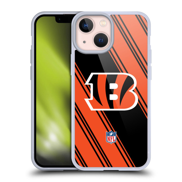 NFL Cincinnati Bengals Artwork Stripes Soft Gel Case for Apple iPhone 13 Mini