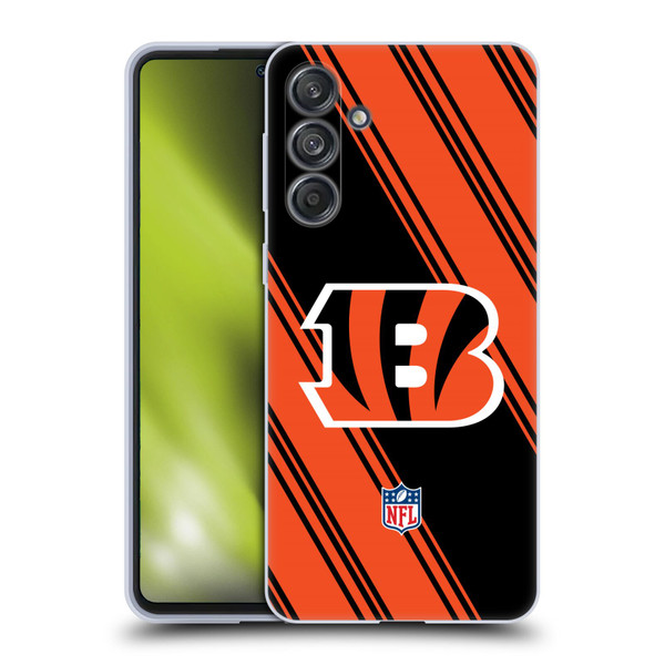 NFL Cincinnati Bengals Artwork Stripes Soft Gel Case for Samsung Galaxy M55 5G