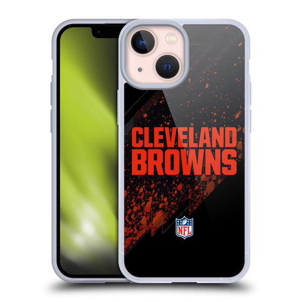 NFL Cleveland Browns Logo Blur Soft Gel Case for Apple iPhone 13 Mini