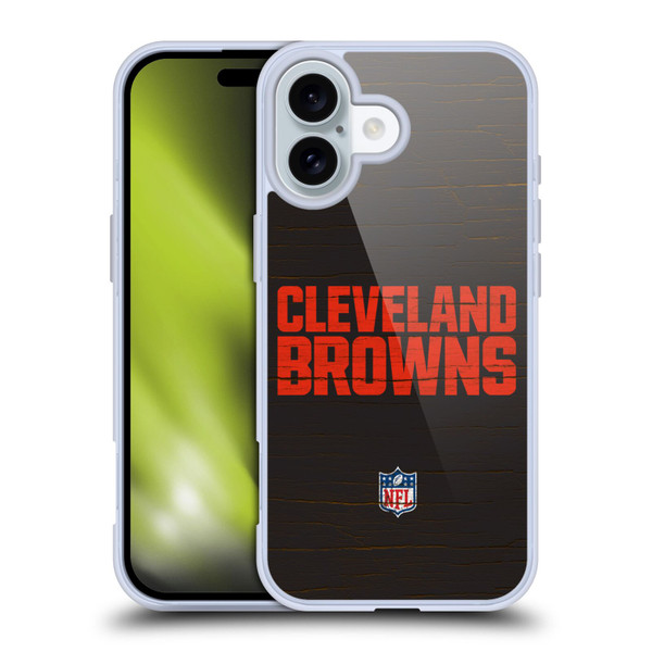 NFL Cleveland Browns Logo Distressed Look Soft Gel Case for Apple iPhone 16