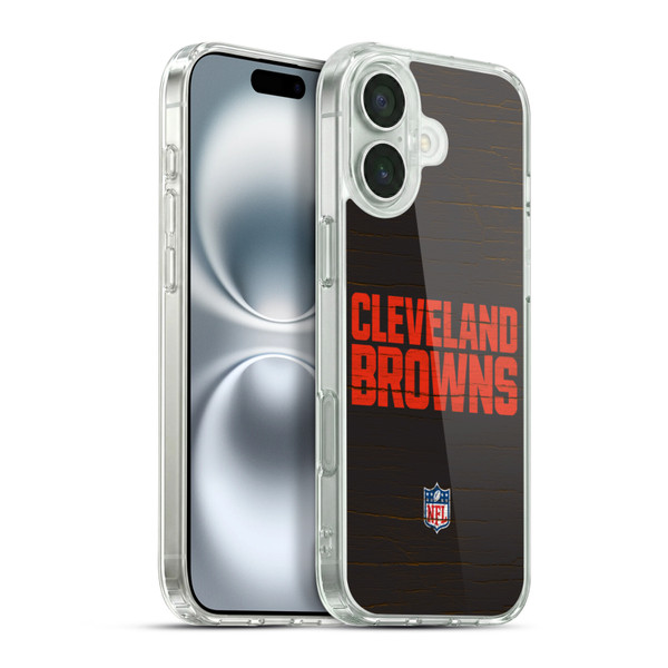 NFL Cleveland Browns Logo Distressed Look Soft Gel Case for Apple iPhone 16 Plus & MagSafe