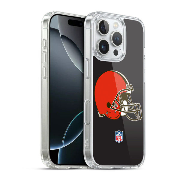 NFL Cleveland Browns Logo Plain Soft Gel Case for Apple iPhone 16 Pro & MagSafe