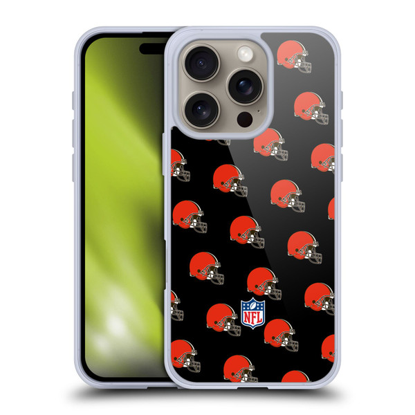 NFL Cleveland Browns Artwork Patterns Soft Gel Case for Apple iPhone 16 Pro
