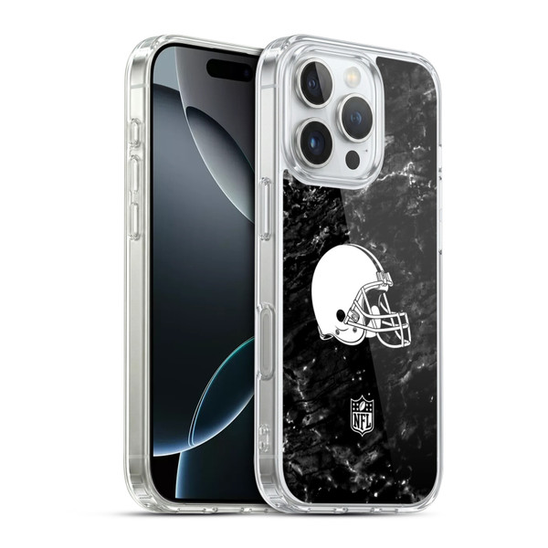 NFL Cleveland Browns Artwork Marble Soft Gel Case for Apple iPhone 16 Pro & MagSafe