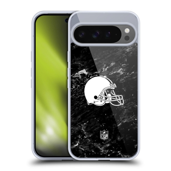 NFL Cleveland Browns Artwork Marble Soft Gel Case for Google Pixel 9 Pro XL