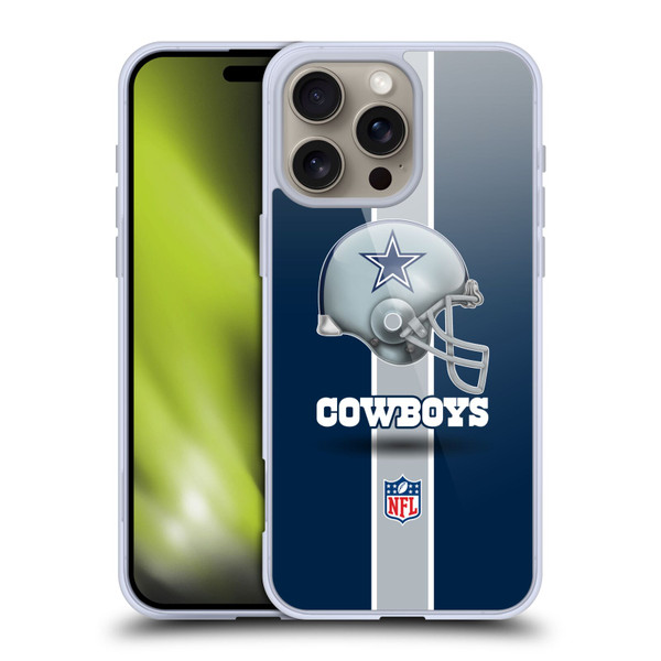 NFL Dallas Cowboys Logo Helmet Soft Gel Case for Apple iPhone 16 Pro Max