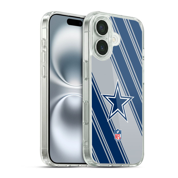 NFL Dallas Cowboys Artwork Stripes Soft Gel Case for Apple iPhone 16 & MagSafe