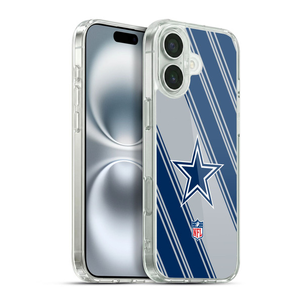 NFL Dallas Cowboys Artwork Stripes Soft Gel Case for Apple iPhone 16 Plus & MagSafe