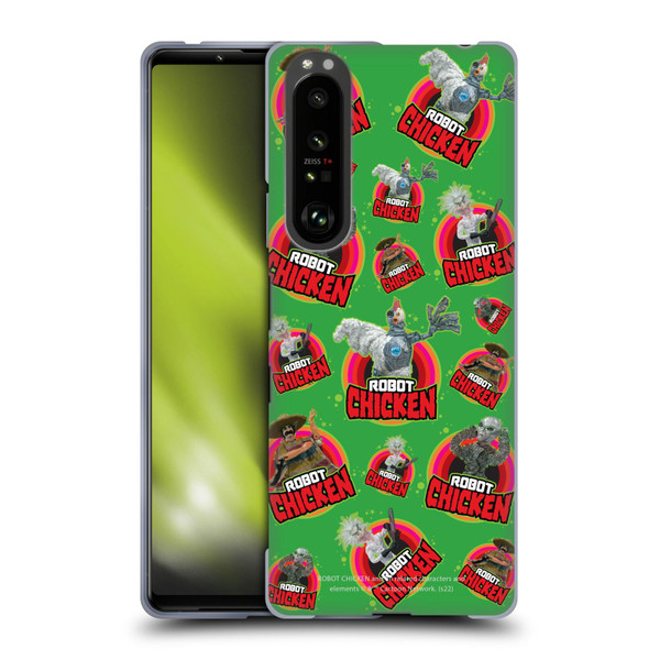 Robot Chicken Graphics Icons Soft Gel Case for Sony Xperia 1 III