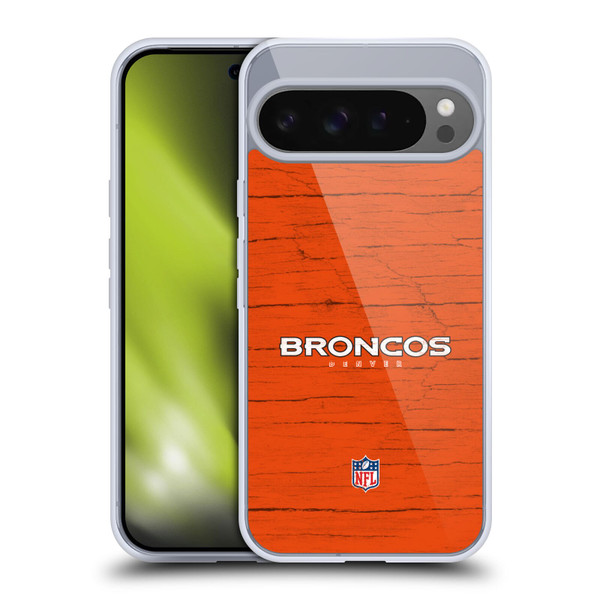 NFL Denver Broncos Logo Distressed Look Soft Gel Case for Google Pixel 9 Pro XL