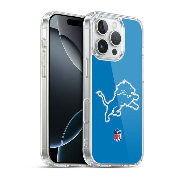 NFL Detroit Lions Logo Plain Soft Gel Case for Apple iPhone 16 Pro & MagSafe