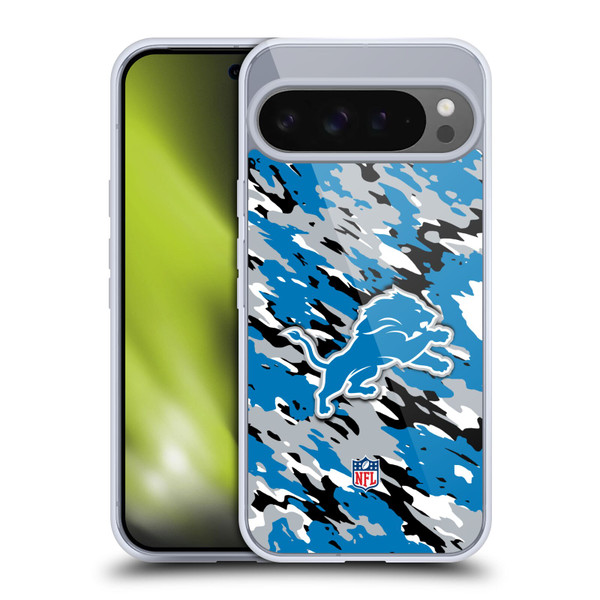 NFL Detroit Lions Logo Camou Soft Gel Case for Google Pixel 9 Pro XL