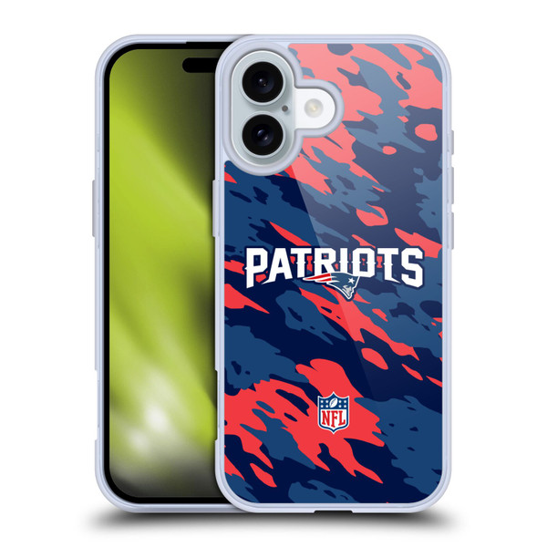 NFL New England Patriots Logo Camou Soft Gel Case for Apple iPhone 16