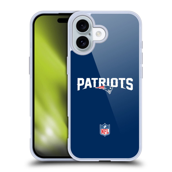 NFL New England Patriots Logo Plain Soft Gel Case for Apple iPhone 16