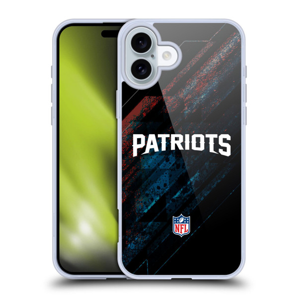 NFL New England Patriots Logo Blur Soft Gel Case for Apple iPhone 16 Plus
