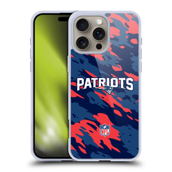 NFL New England Patriots Logo Camou Soft Gel Case for Apple iPhone 16 Pro Max NFL New England Patriots Logo Camou Soft Gel Case for Apple iPhone 16 Pro Max