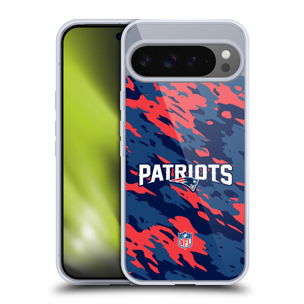 NFL New England Patriots Logo Camou Soft Gel Case for Google Pixel 9 Pro XL