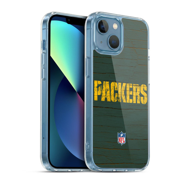 NFL Green Bay Packers Logo Distressed Look Soft Gel Case for Apple iPhone 13 Mini & MagSafe